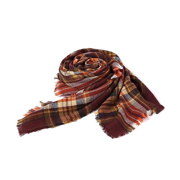 Classic Plaid Blanket Oversized Cozy Scarf - Picture 5 of 7